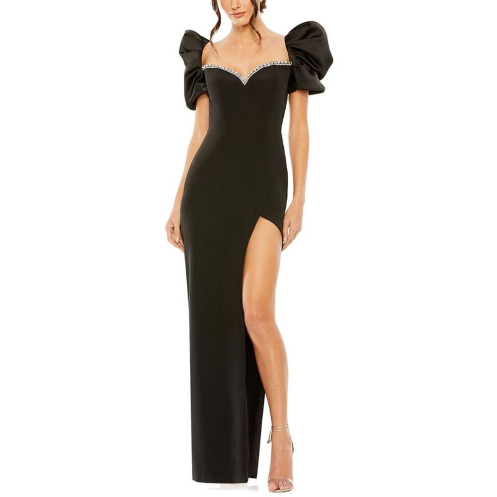 Mac Duggal Womens Beaded Gown